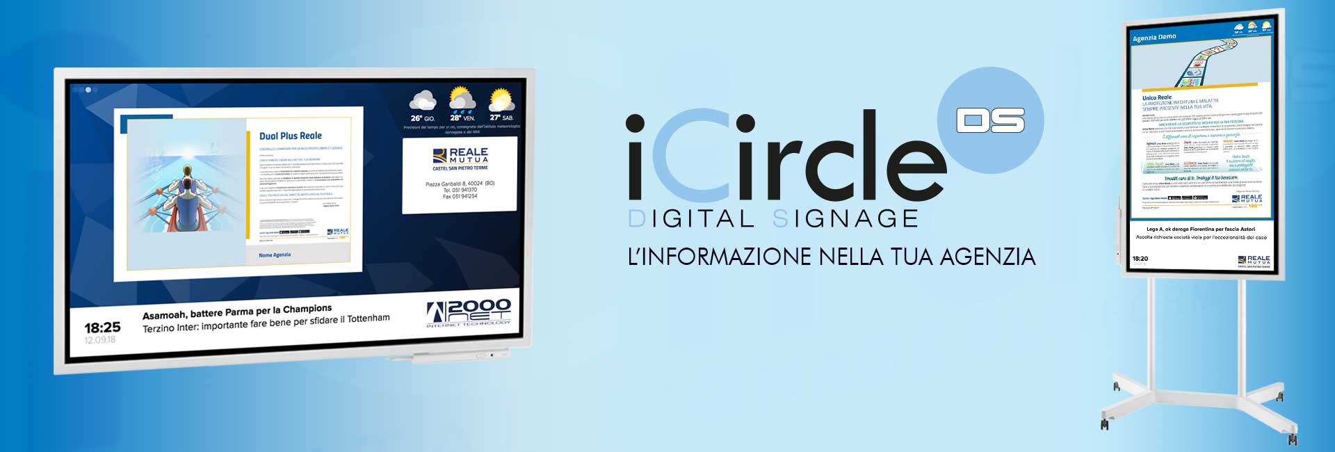 iCircle Digital Signage Agenzie Reale Mutua